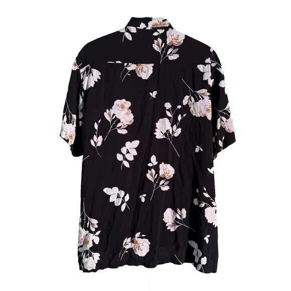 NO BOUNDARIES Men's Short Sleeve Button Down Floral Hawaiian Shirt Black 2XL - Picture 3 of 5